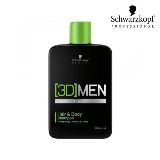 Schwarzkopf Pro 3D Men Hair&Body šampūns matiem un ķermenim 250ml Schwarzkopf Pro 3D Men Hair&Body šampūns matiem un ķermenim 250ml