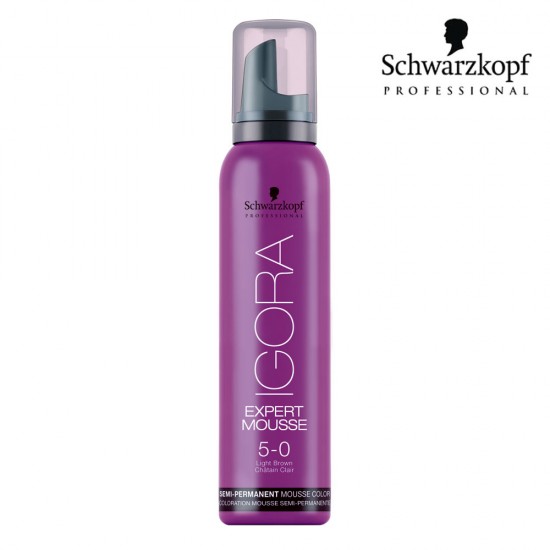 Schwarzkopf Pro Igora Expert Mousse 5-0 gaiši brūns dabiskais tonis 100ml Schwarzkopf Pro Igora Expert Mousse 5-0 gaiši brūns dabiskais tonis 100ml