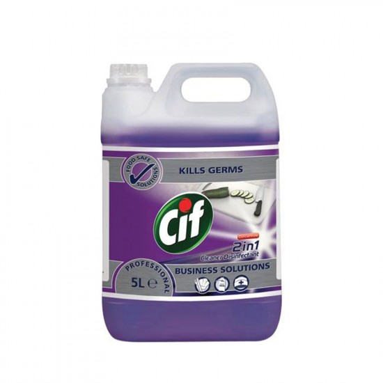 Cif 2in1 Cleaner&Disinfectant virsmu tīrīšanas un dezinfekcijas līdzeklis koncentrats 5L