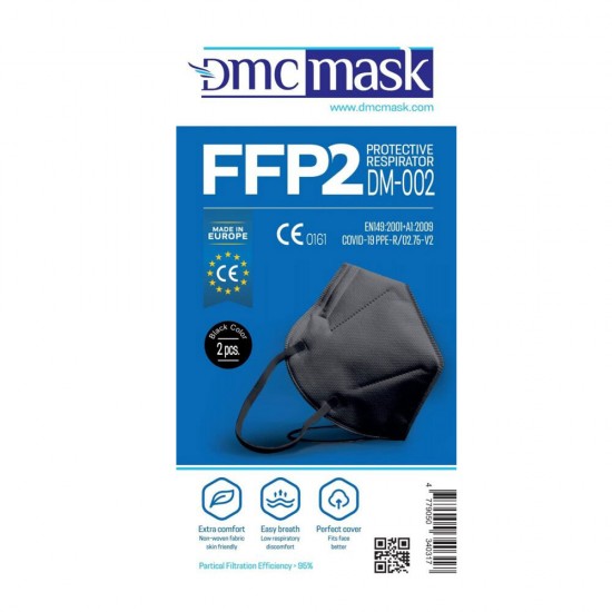 Respirators FFP2 melns 2gab. Respirators FFP2 melns 2gab.
