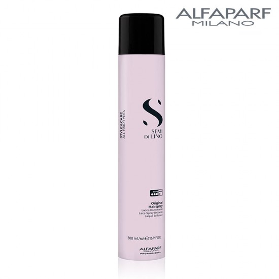 AlfaParf Semi Di Lino Style&Care Original Hairspray stipras fiksācijas matu laka 500ml