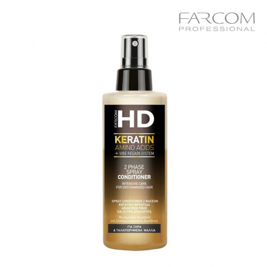 Farcom HD Keratin Amino Acids divfāžu sprejs-kondicionieris sausiem/bojātiem matiem 150ml