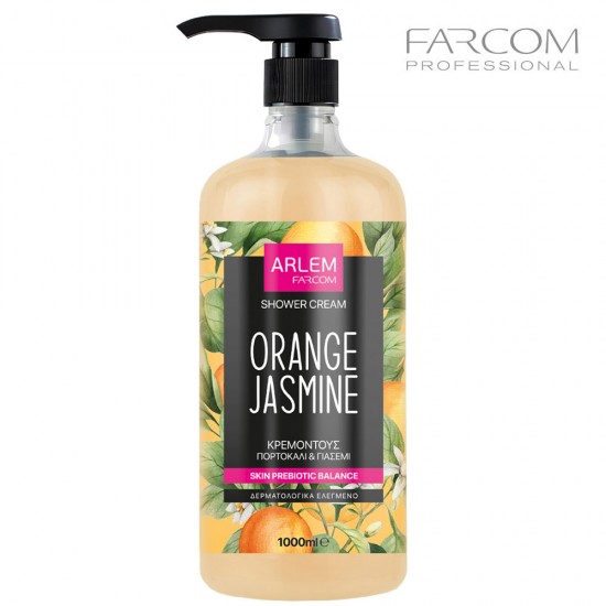 Farcom Arlem Orange Jasmine barojošs dušas krēms ar prebiotikām un vitamīnu kompleksu 1L