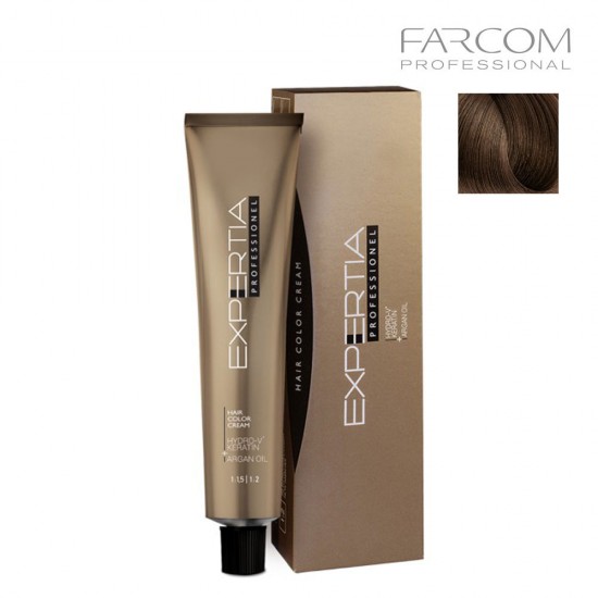 Farcom Expertia permanenta matu krēmkrāsa 100ml 6.71-DA Dark Chestnut Ash Blonde