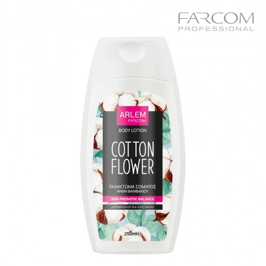 Farcom Arlem Cotton Flower mitrinošs ķermeņa losjons ar prebiotikām un vitamīnu kompleksu 250ml