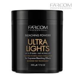 Farcom Ultra Lights matu balināšanas pulveris balts balināšanai līdz 9 līmeņiem 500g Farcom Ultra Lights matu balināšanas pulveris balts balināšanai līdz 9 līmeņiem 500g