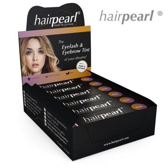 Hairpearl skropstu un uzacu krāsa 1 Deep Black melna 20ml