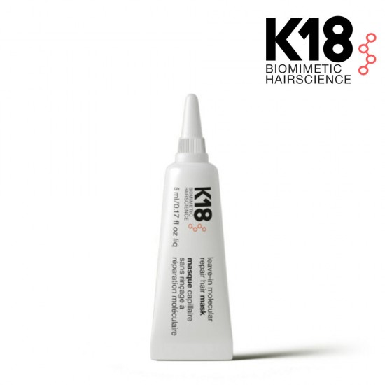 K18 neizskalojama molekulārās atjaunošanas matu maska 5ml