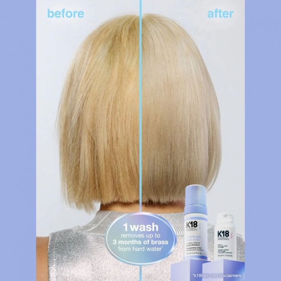 K18 TripleBright Purple Shampoo violetais šampūns-putas blondiem matiem 443ml