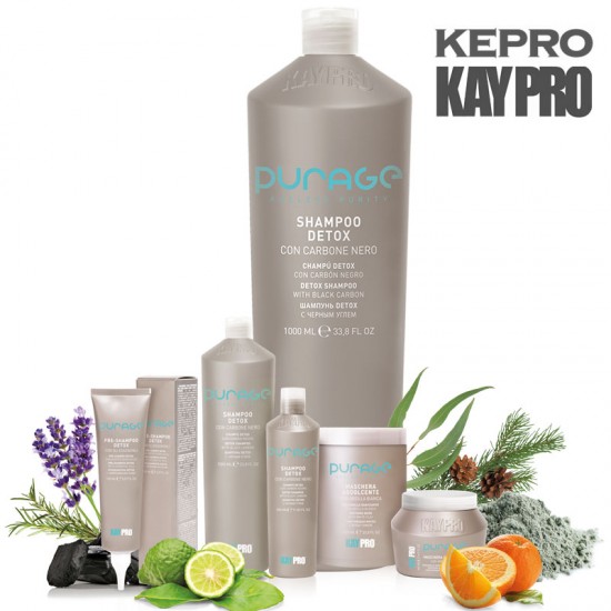 Kepro Kaypro Purage Detox šampūns ar melno ogli 1L Kepro Kaypro Purage Detox šampūns ar melno ogli 1L