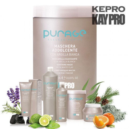 Kepro Kaypro Purage mīkstinoša maska ar balto mālu 1L Kepro Kaypro Purage mīkstinoša maska ar balto mālu 1L