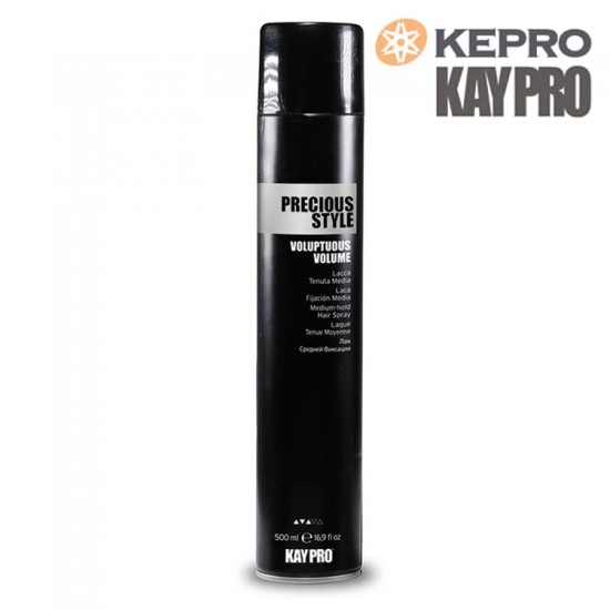 KayPro Precious Style Voluptuous Volume vidējās fiksācijas matu laka 500ml