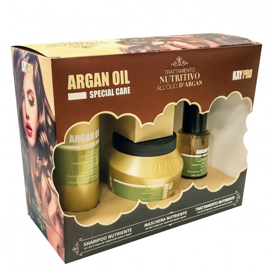 Kepro Argan Oil Special Care dāvanu komplekts šampūns 350ml + maska 500ml + eļļa 100ml
