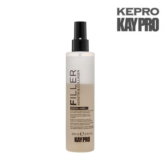 KayPro Keratin and Collagen Filler divfāzu atjaunojošs matu sprejs 200ml