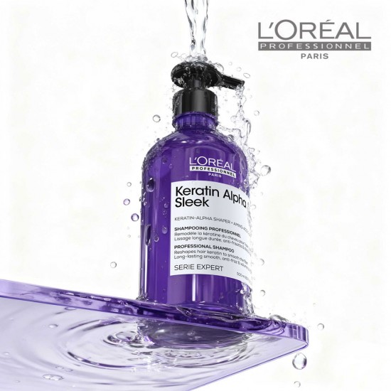 Loreal Serie Expert Keratine Alpha Sleek sulfātus nesaturošs šampūns matu gludumam 500ml
