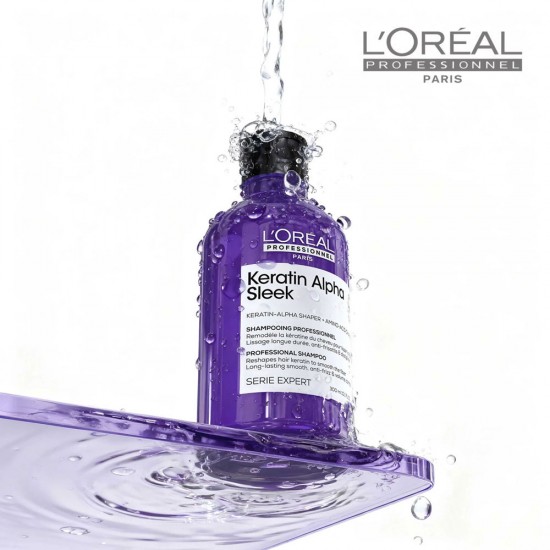 Loreal Serie Expert Keratine Alpha Sleek sulfātus nesaturošs šampūns matu gludumam 300ml