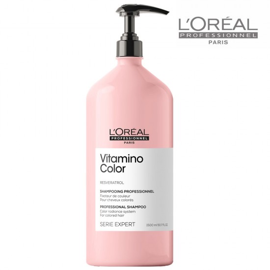 Loreal Serie Expert Vitamino Color šampūns krāsotiem matiem 1,5L