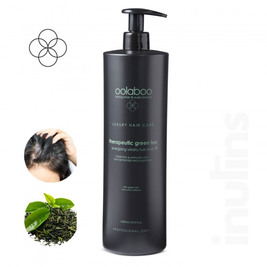 Oolaboo Therapeutic Green Tea stiprinošs un stimulējošs šampūns retinātiem matiem 1L