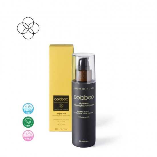 Oolaboo Mighty Rice thickening blow dry booster losjons 200ml