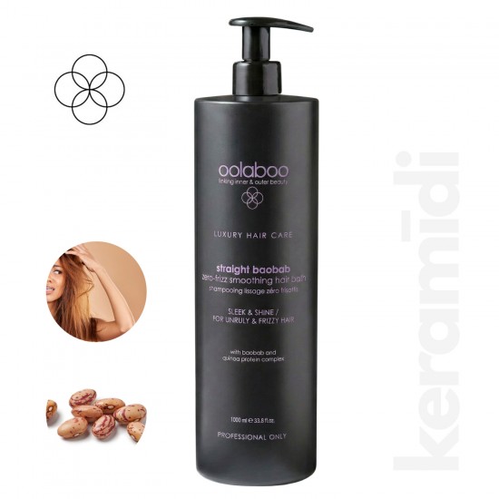 Oolaboo Straight Baobab nogludinošs un mitrinošs šampūns nepaklausīgiem matiem 1L