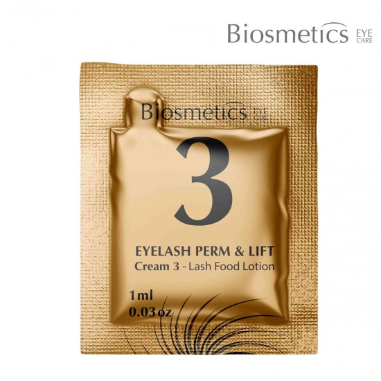 Biosmetics Eyelash Perm & Lift Cream Nr.3 barojošs kopšanas losjons skropstu liftingam un uzacu laminēšanai 1ml