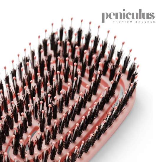 Peniculus Flexibrush Pastel Pink matu ķemme ar kombinētiem sariem mežacūka+neilons