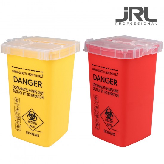 JRL Container Red konteiners izlietoto skuvekļa asmeņu un citu asu instrumentu utilizācijai