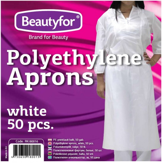 Beautyfor полиэтиленовые фартуки белые 50шт