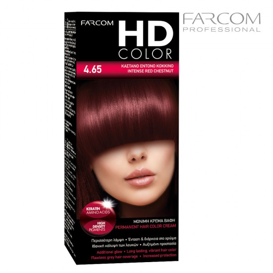 Farcom HDCOLOR Hair Set matu krāsošanas komplekts 4.65-Intense Red Chest