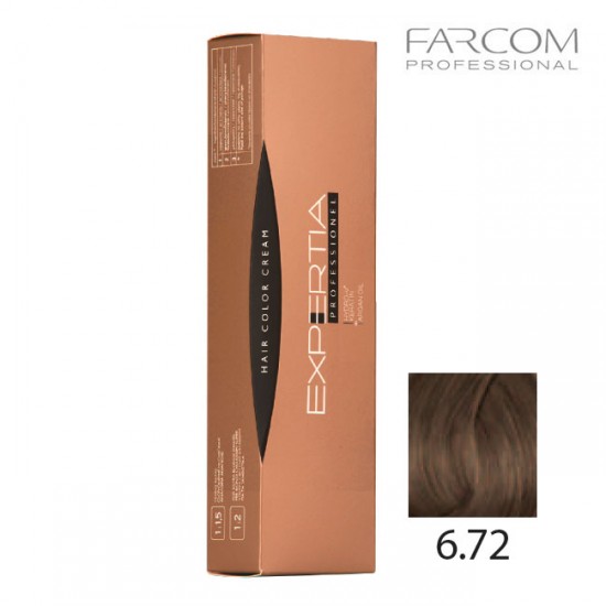 Farcom Expertia permanenta matu krēmkrāsa 100ml 6.72-DA Dark chestnut blonde