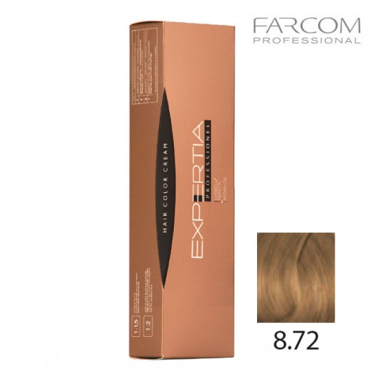Farcom Expertia permanenta matu krēmkrāsa 100ml 8.72-LI Light chestnut blonde