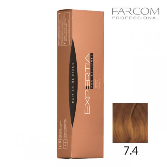 Farcom Expertia permanenta matu krēmkrāsa 100ml 7.4-CO, Copper blonde