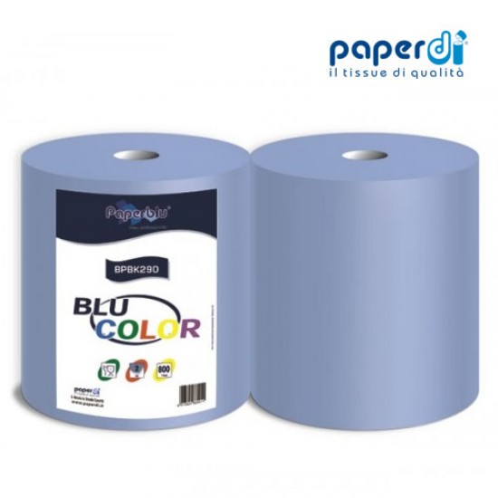 Industriālais papīrs zils Paperdi 3 kārtas 24.8x25cm 200m 800 lapas 1 rullis