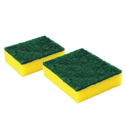 Sūklis ar abrazīvu 9.5x7x3cm dzeltens/zaļš Sūklis ar abrazīvu 9.5x7x3cm dzeltens/zaļš