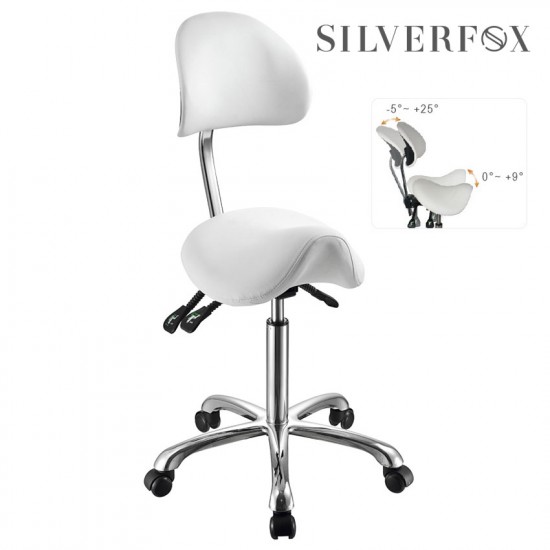 Silver Fox seglu formas meistera krēsls ar izliektu atzveltni 1025A balts