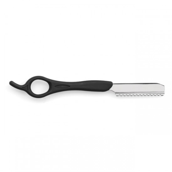 Нож для волос с чёрной резиновой ручкой