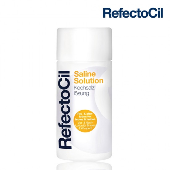 RefectoCil Saline Solution Средство обезжиривает и удаляет загрязнения с ресниц и бровей перед окрашиванием  150ml